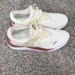 Puma Cream and Rose-gold Athletic Shoes